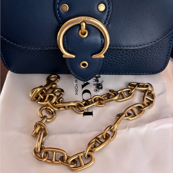 Coach New Beat Saddle Bag Deep Blue - Picture 7 of 10